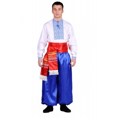 Шаровары мужские (атлас синий) 